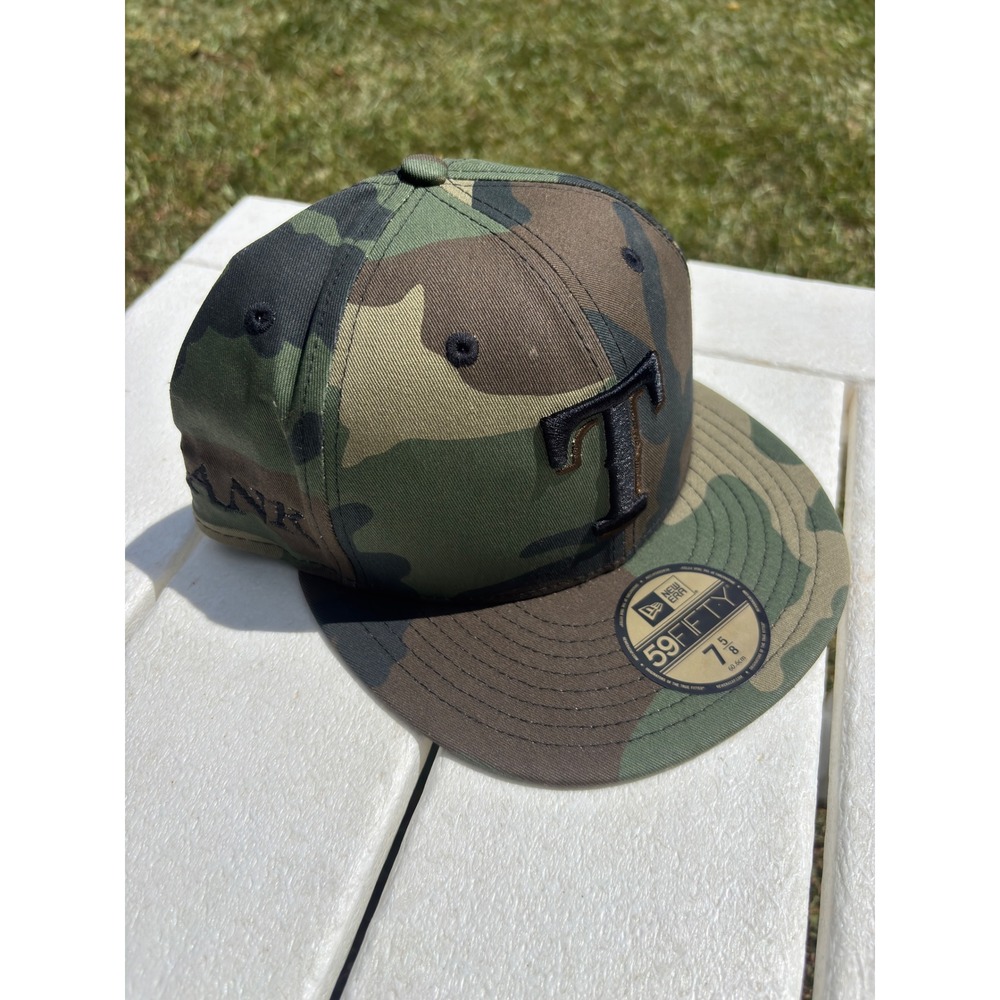 New Era 59FIFTY Texas Rangers Camo Fitted Hat 7 5/8 TANK Custom MLB Fall Prism